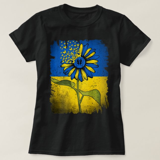 Camiseta Ucrania de la vieja Ucrania de la mariposa del gir (Diseño del anverso)