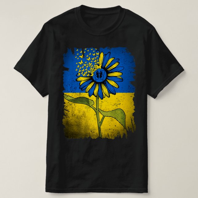 Camiseta Ucrania de la vieja Ucrania de la mariposa del gir (Diseño del anverso)