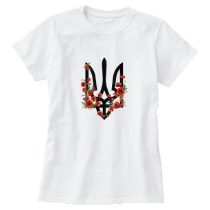 Camiseta UCRANIA. Escudo de Armas. Tridente. Tryzub. 