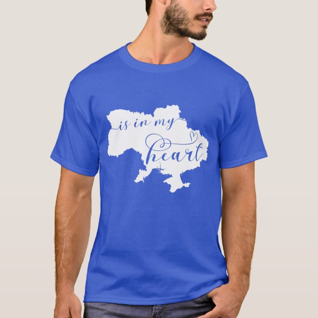 Camiseta Ucrania está en mi corazón, mapa (Anverso)
