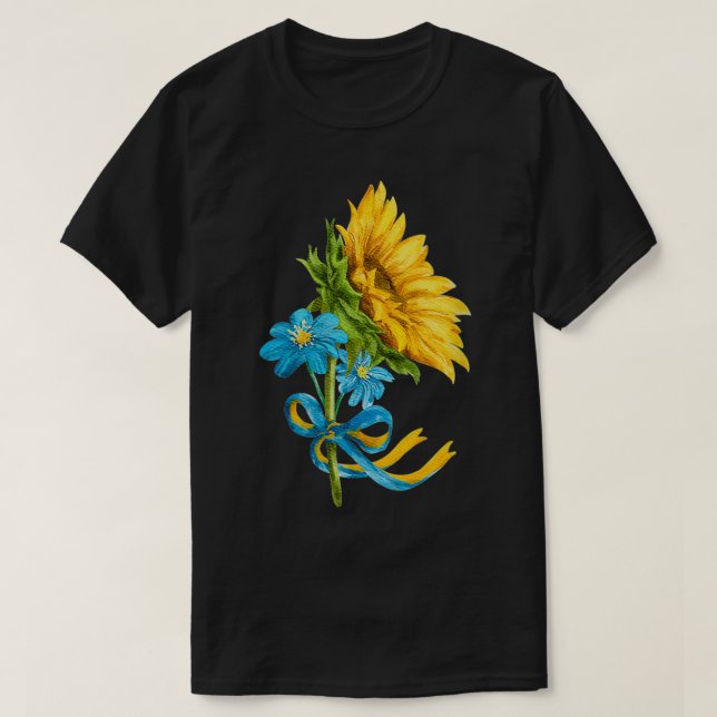 Camiseta Ucrania: girasoles y flores silvestres en Ucrania (Diseño del anverso)