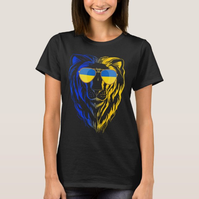 Camiseta Ucrania León Apoya Ucrania #nowar De pie  (Anverso)