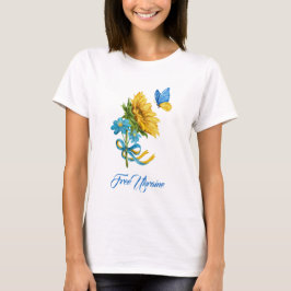 Camiseta Ucrania Libre de bonitos Girasol y mariposa