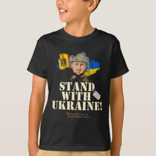 Camiseta Ucrania Moldavia Banderas Zelensky Dog Tag Stand W