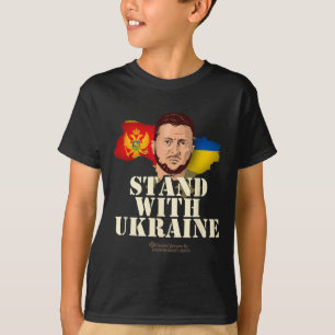 Camiseta Ucrania Montenegro Volodymyr Zelensky Apoya a U