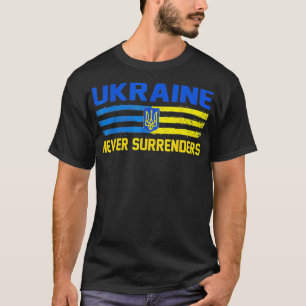 Camiseta UCRANIA nunca se rinde, bandera de Ucrania y tride
