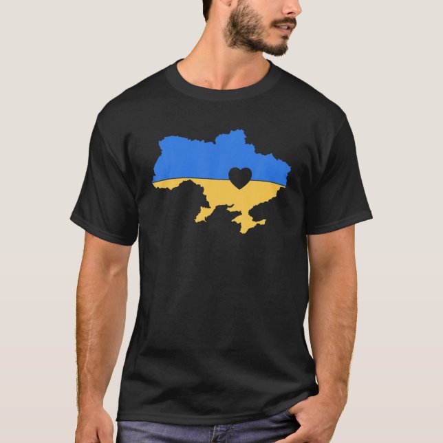 Camiseta Ucrania: Paisaje del Corazón de Amor en el País (Anverso)