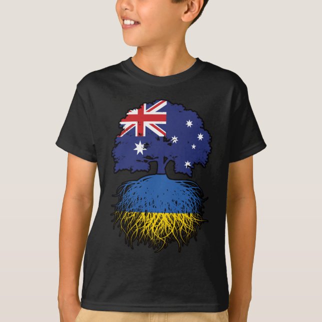 Camiseta Ucrania raíces de árboles australianos ucranianos (Anverso)