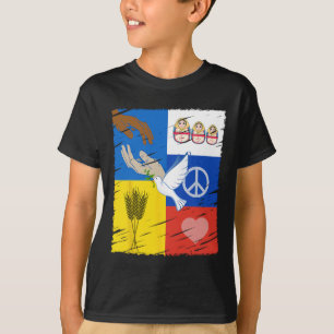 Camiseta Ucrania Rusia Paz Paloma Amistad Intercultural