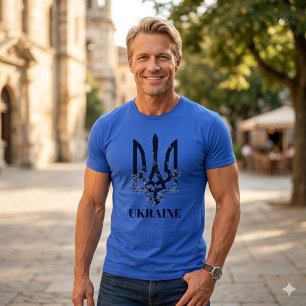 Camiseta UCRANIA. Tridente. Escudo de Armas.