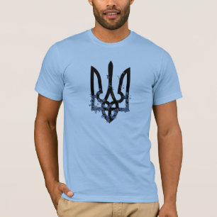 Camiseta UCRANIA. Tridente. Escudo de armas ucraniano. 
