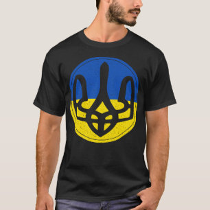 Camiseta Ucrania Tridente estilo de ojos de pez angustiado
