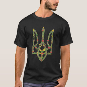 Camiseta Ucrania Tryzub Tee Tr Moda De Flor Ucraniana