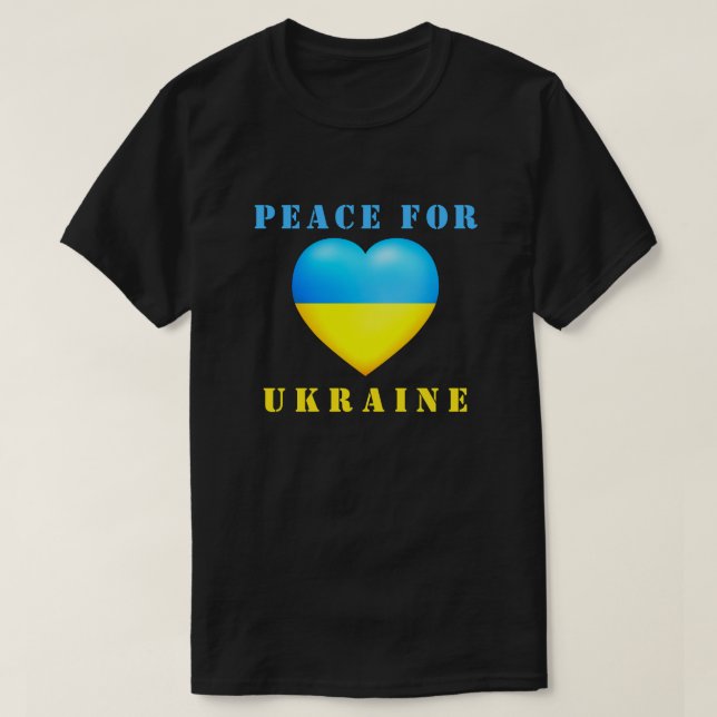 Camiseta ucraniana anima la paz con bandera ucrani (Diseño del anverso)