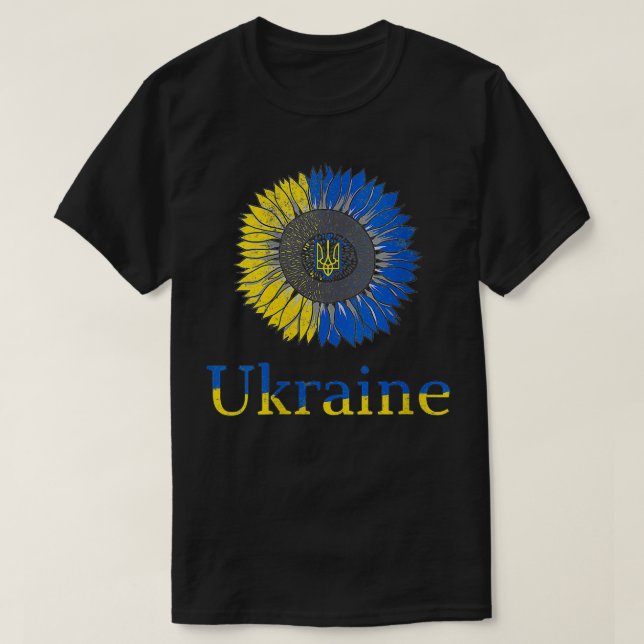 Camiseta Ucranianas ucranianas de cosecha de girasol (Diseño del anverso)