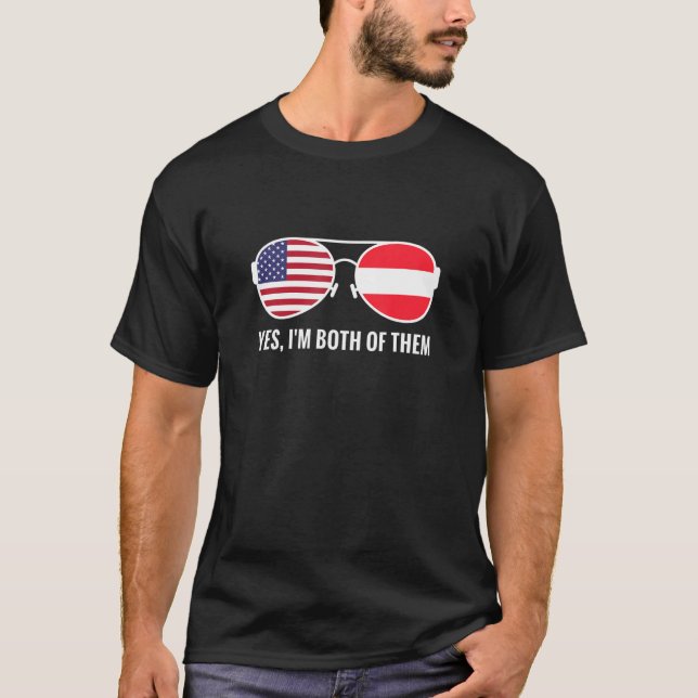 Camiseta Ue Austria Bandera Gafas De Sol Estadounidenses (Anverso)