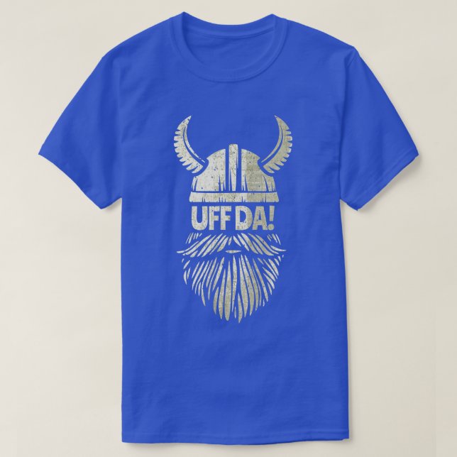 Camiseta Uff Da Noruega Cita Casco Viking Escandinavo (Diseño del anverso)