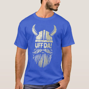 Camiseta Uff Da Noruega Cita Casco Viking Escandinavo