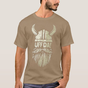 Camiseta Uff Da Noruega Cita Casco Viking Escandinavo