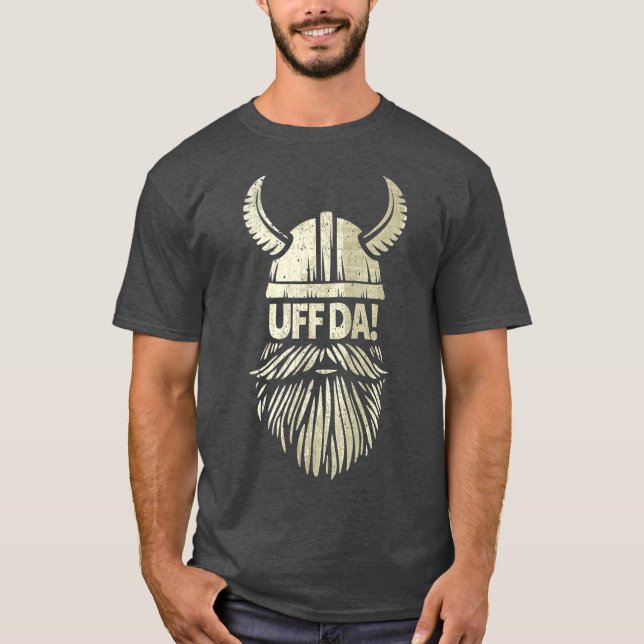 Camiseta Uff Da Norwegian Quote Scandinavian Viking Beard (Anverso)