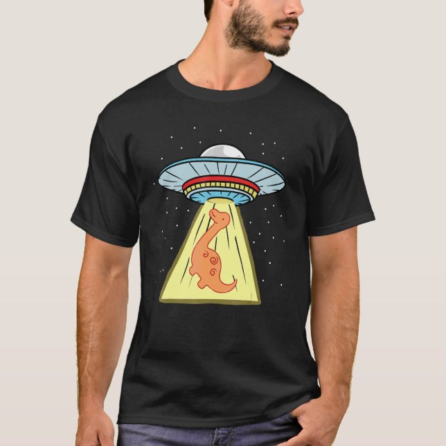 Camiseta Ufo Abducción Brachiosaurus Dinosaur (Anverso)