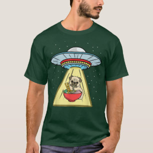 Camiseta Ufo Abducción Pug Comer Ramen 1572