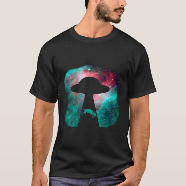 Camiseta Ufo Alien Abducción Cow Hoodie Funny Flying Saucer (Anverso)