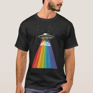 Camiseta Ufo Alien Gay Orgullo Arcoiris Espacio Barco Funny