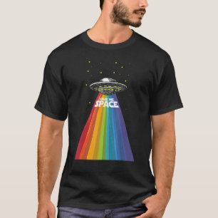 Camiseta Ufo Alien Gay Orgullo Arcoiris Espacio Barco Funny