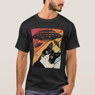 Camiseta Ufo Alien Hippy Cat Funny Vintage Dueño Del Gato U