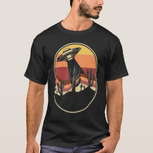 Camiseta Ufo Alien Sunset Vintage Retro