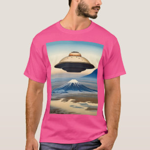 Camiseta Ufo - Aliens - Woodblock - Anima - Mt Fuji Japón