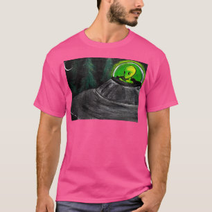 Camiseta Ufo De Alien Acrílico Crudo En Lienzo