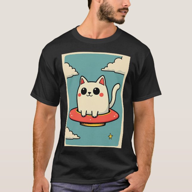 Camiseta UFO de gato (Anverso)