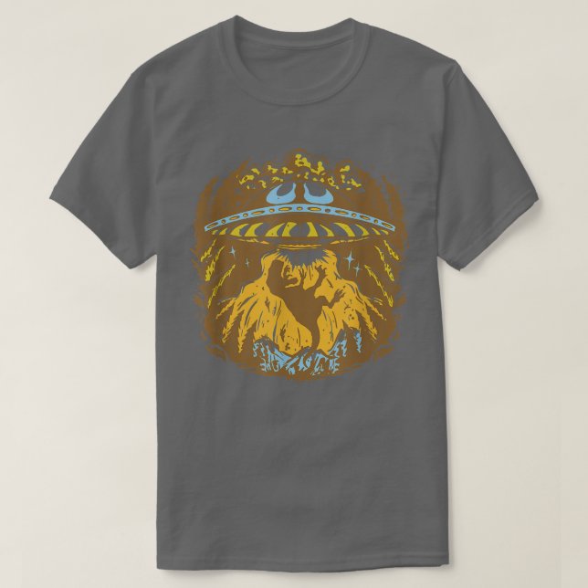 Camiseta Ufo de secuestro de dinosaurios alienígenas (Diseño del anverso)
