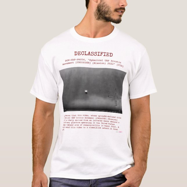 Camiseta UFO - Declassified DOW-UAP-PR054,"..ERRATIC MOVE.. (Anverso)