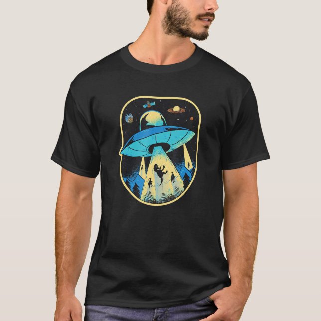 Camiseta Ufo Dinosaur Alien Abduction (Anverso)