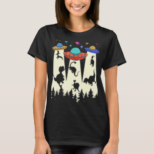 Camiseta Ufo Dinosaur Vintage Rerto Alien Abducción Fling