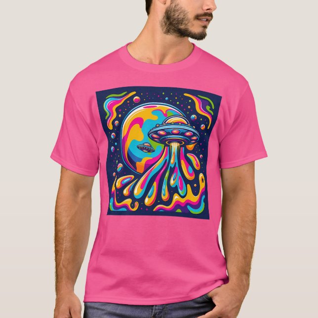 Camiseta Ufo En El Espacio Psicodélico (Anverso)