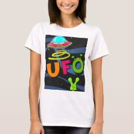 Camiseta Ufo en el espacio saluda