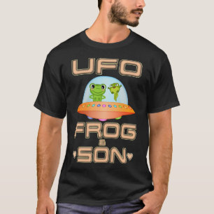 Camiseta Ufo Escarcha Del Espacio Del Hijo De La Rana Con E