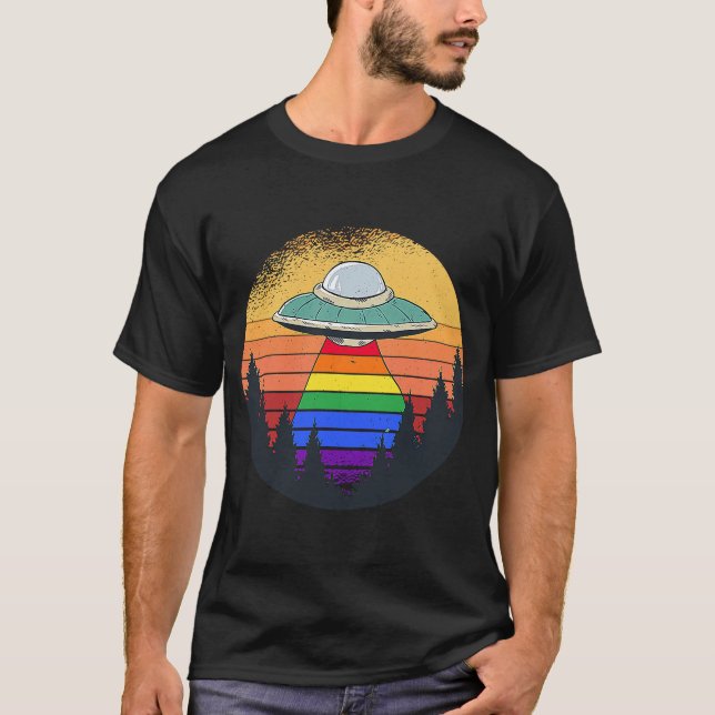 Camiseta Ufo Flying Saucers Orgullo LGBT gay y lésbico LGBT (Anverso)