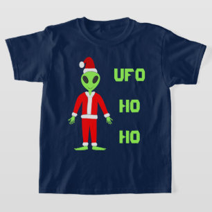 Camiseta UFO Ho Ho Padre Navidad alienígena