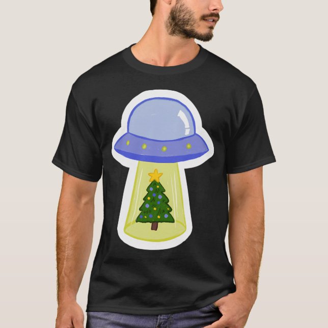 Camiseta Ufo Roba un árbol de Navidad (Anverso)