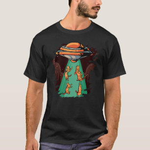 Camiseta Ufo Saucer Alien Gatos Extranjeros Gatos Tomados P