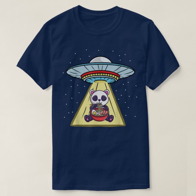 Camiseta Ufo Secuestro de fideos Panda Ramen (Diseño del anverso)