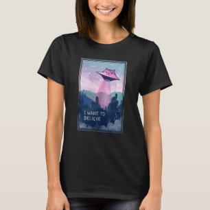 Camiseta Ufo Secuestro De Gato Gracioso Gato Alien Que Quie