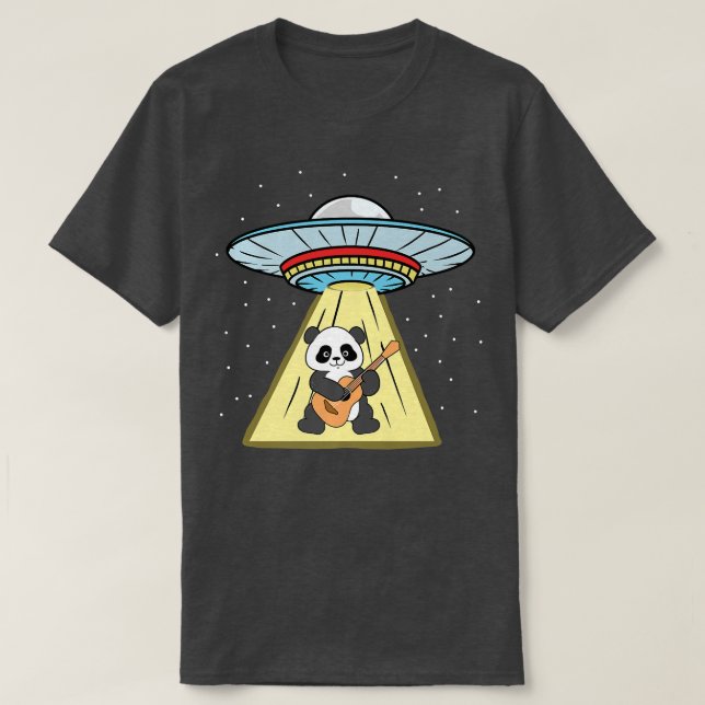 Camiseta Ufo Secuestro Panda Jugando Guitar Premium (Diseño del anverso)