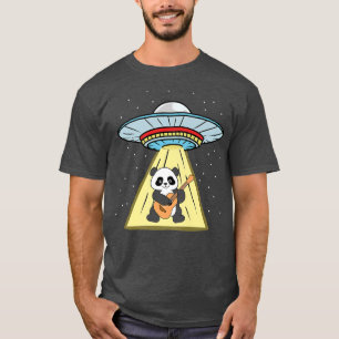 Camiseta Ufo Secuestro Panda Jugando Guitar Premium