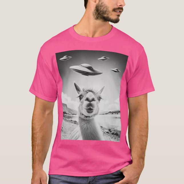 Camiseta Ufo Selfie Llama (Anverso)